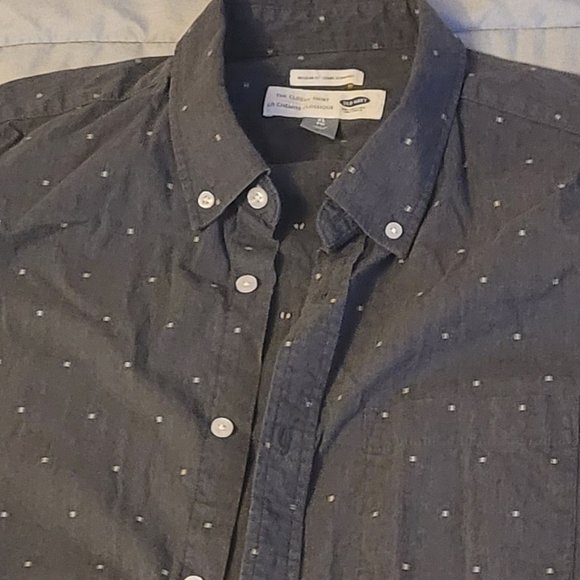 old navy xl dark grey mens long sleeve dress shirt regular fit - Picture 2 of 3
